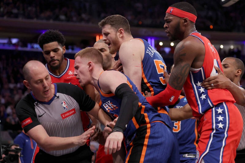 Low-Scoring Battle: Knicks and 76ers Create Record while Erupting in Conflict